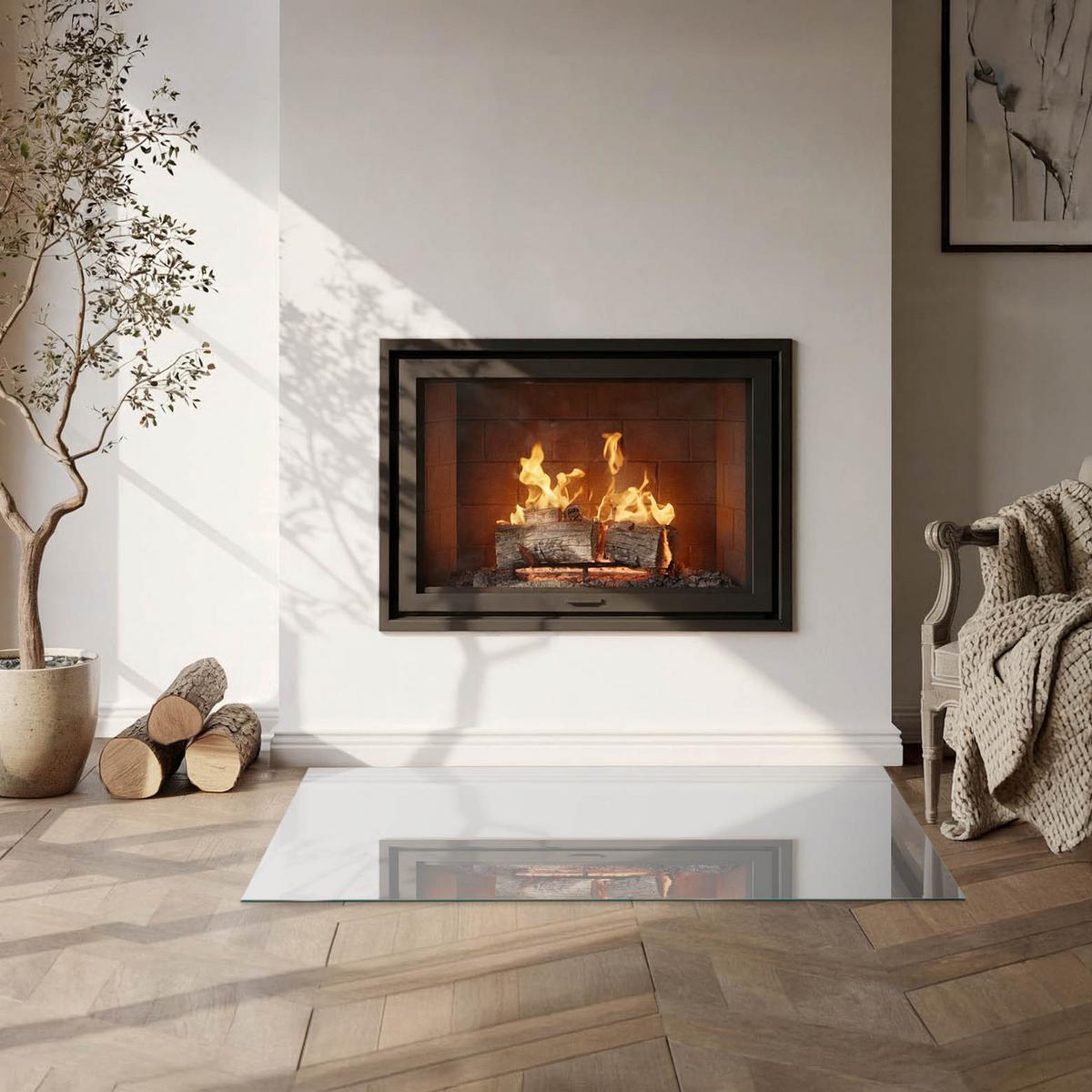GLASPLATTE für Kamin 100x50 cm - Grau, Glas (100/50/0.4cm) - TULUP