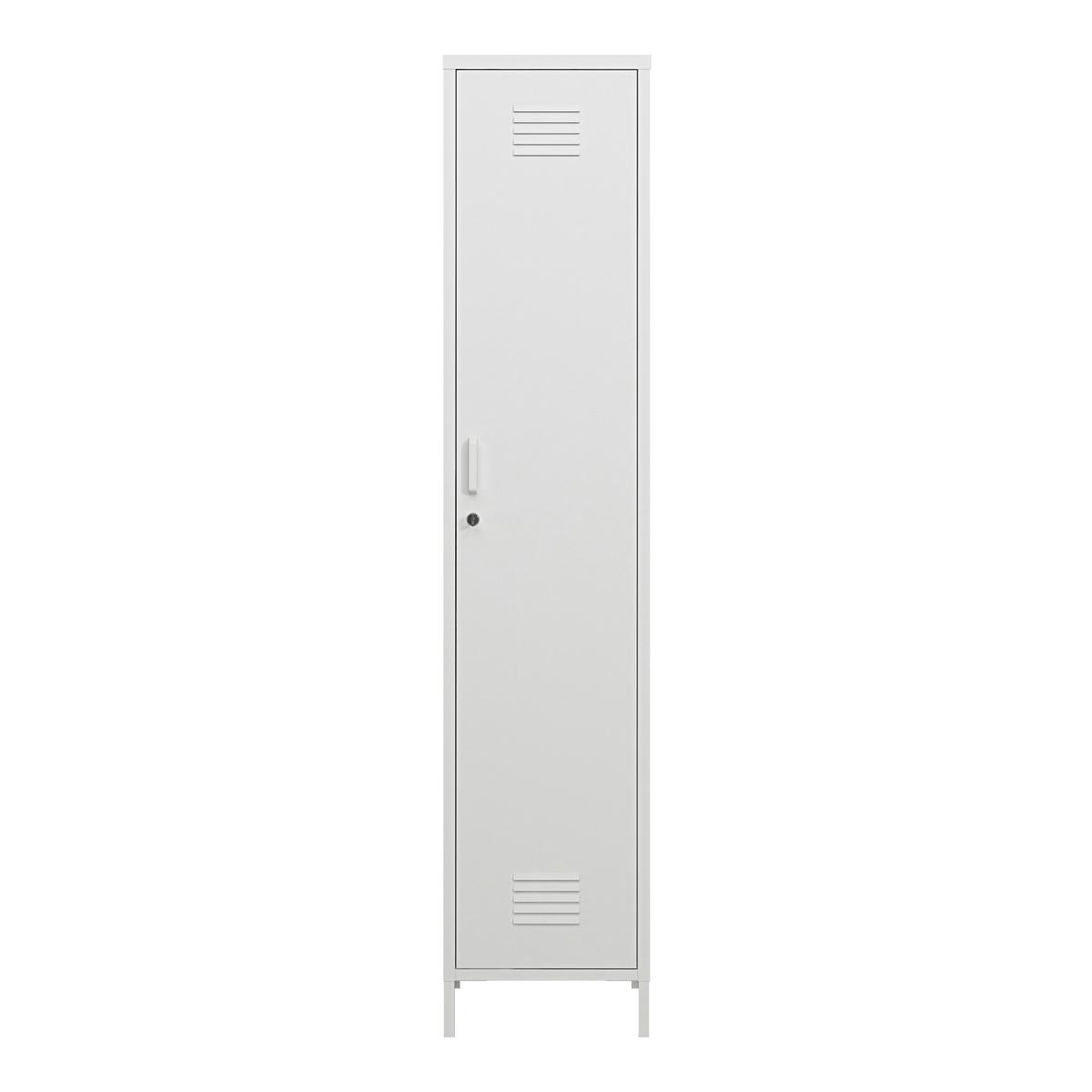 KLEIDERSCHRANK Seinäjoki - Weiß, Metall (38/180/38cm) - [en.casa]