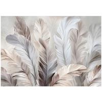 FOTOTAPETE Federn Abstrakt Beige 300x210 cm - Multicolor, Papier (300/210cm) - Wallarena