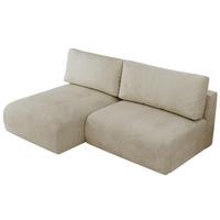 ECKSCHLAFSOFA VIVO L Beige Velvet - links - Beige/Schwarz, Kunststoff/Textil (223/150cm) - MKS