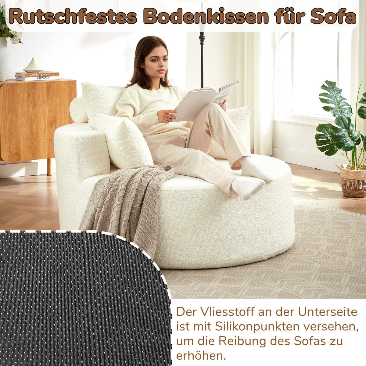 SESSEL aus chenille-schaumstoff, ohne montage & modular kombinierbar - Beige, Textil (127/82/127cm) - Urban Meuble