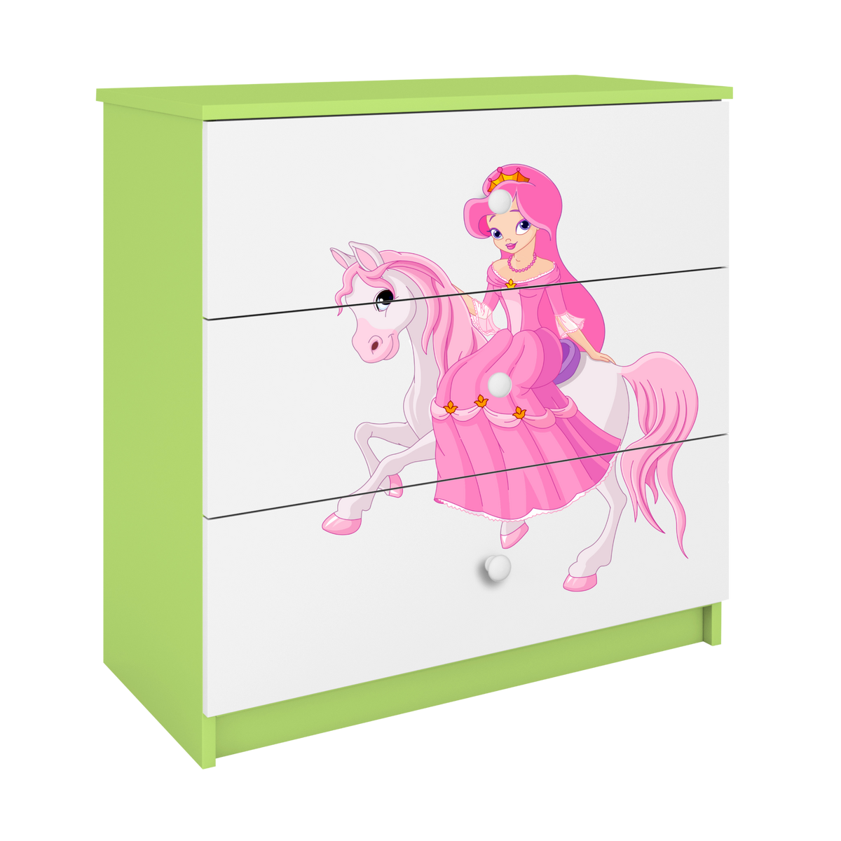 KOMMODE Babydreams Prinzessin zu Pferd 81/81/41 - Grün, Holzwerkstoff (81/81/41cm) - RAUMHIRSCH FURNITURE