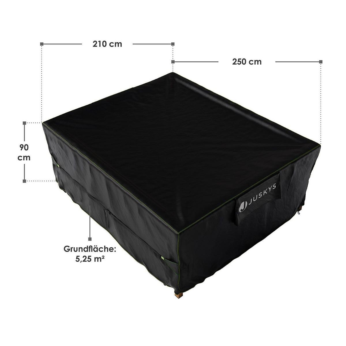 GARTENMÖBELABDECKUNG CoverSafe Pro schwarz - Schwarz, Kunststoff (210/90/250cm) - Juskys