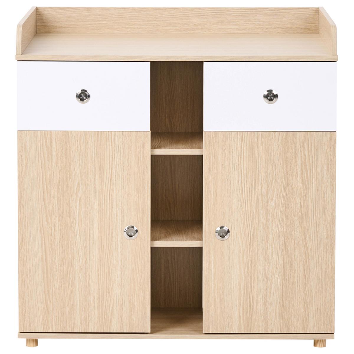 WICKELKOMMODE DELISLE Hellbraun - Hellbraun, Holzwerkstoff (90/90/69cm) - Beliani