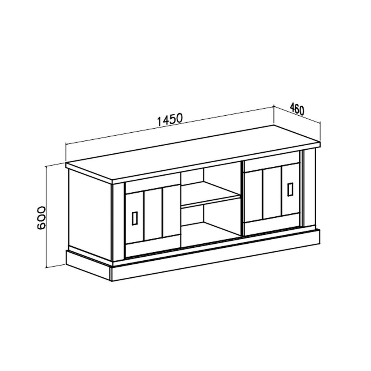 TV Element VINCI II Andersen-Kiefer - Eichefarben, Holzwerkstoff (145/60/46cm) - Lookway