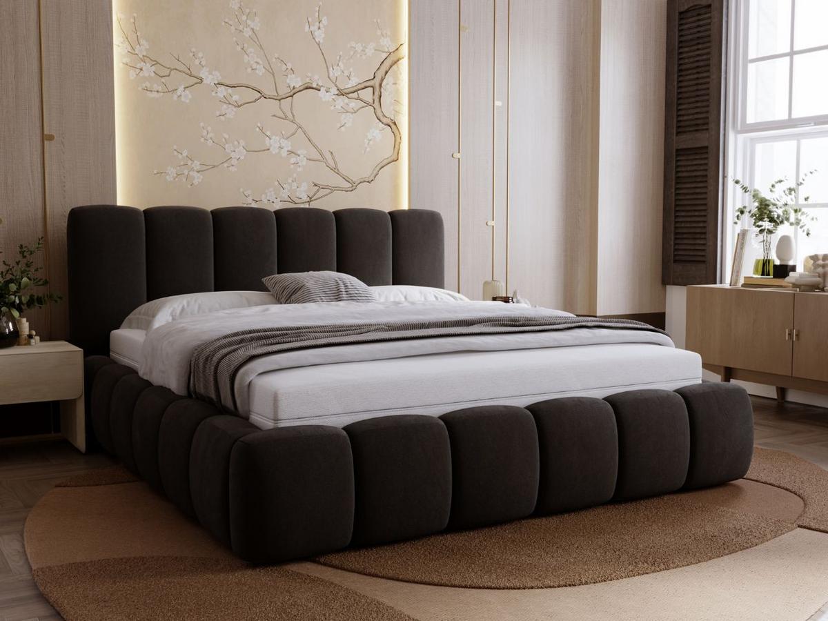 POLSTERBETT Royal 180x200 Schwarz - Schwarz, Textil (180/200cm) - Graingold