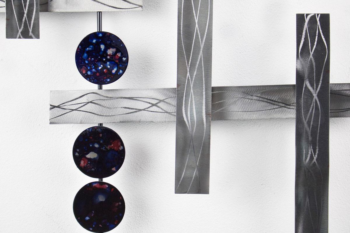 WANDDEKO Silber 70/109 cm - Silberfarben/Schwarz, Metall (2.4/109/6cm) - KUNSTLOFT