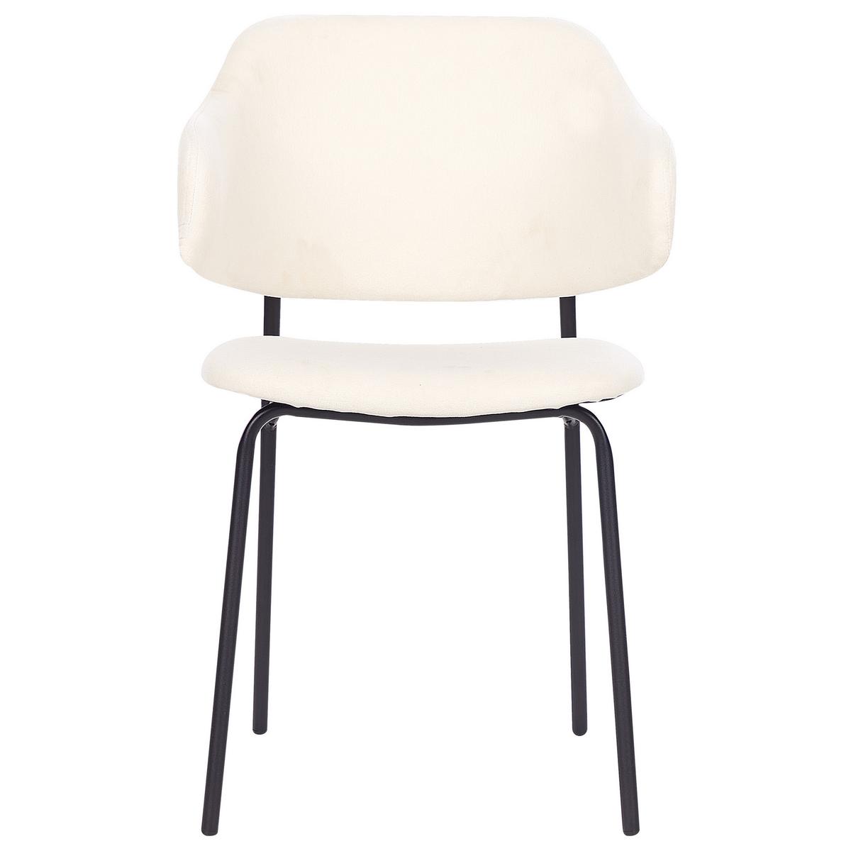 ESSZIMMERSTUHL 2er-Set Polsterbezug Beige Kenai - Beige, Textil/Metall (46/82/58cm) - Beliani