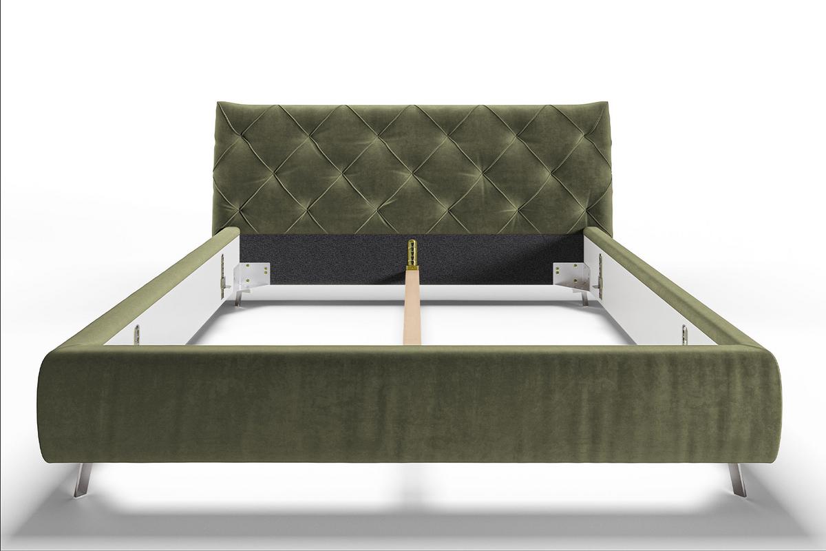 POLSTERBETT ANNY Grün Velvet - Olivgrün/Grün, Textil (200/200cm) - KAWOLA