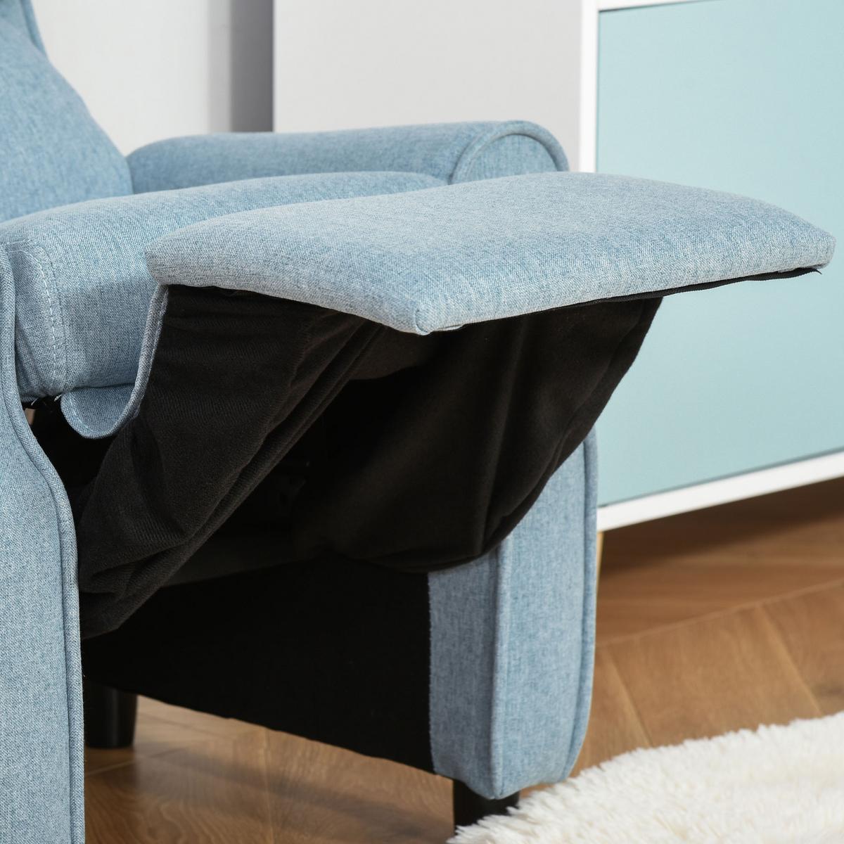 KINDERSESSEL Kindersofa Kindercouch Liegesofa verstellbar mit Fußstütze Blau - Blau, Holz (53/70/58cm) - HOMCOM