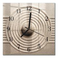 WANDUHR aus Glas 30x30 cm - Stein - Braun, Glas (30/30/0.4cm) - TULUP