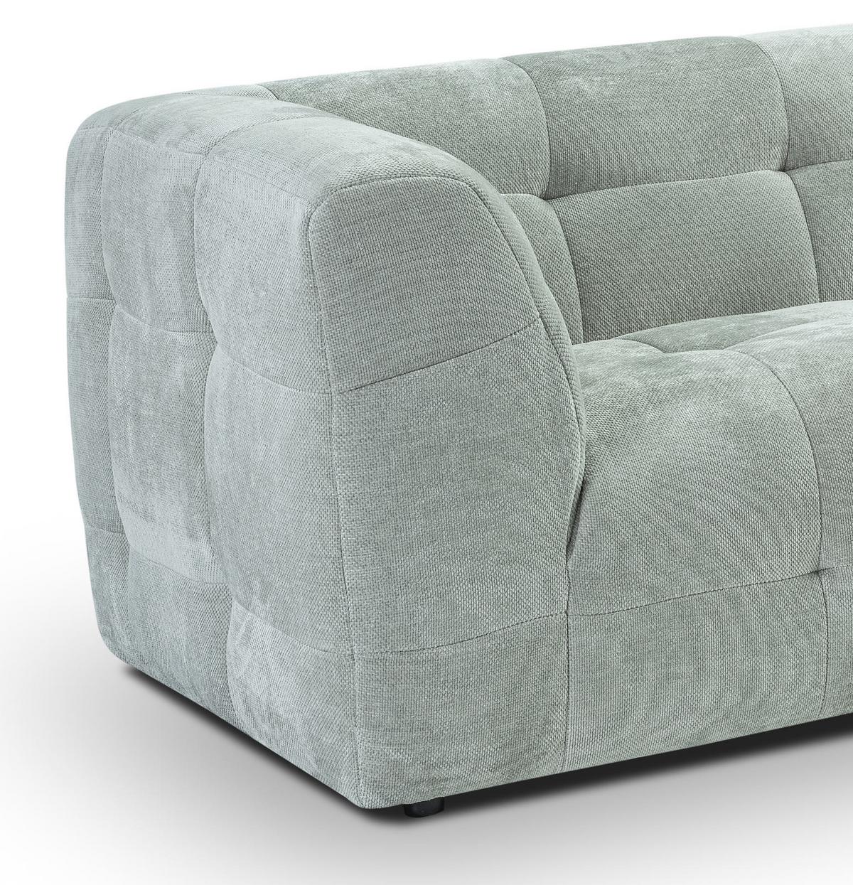 SOFA mintblau Strukturstoff, Couch 2,5-Sitzer 217 cm mit Steppoptik - Blau, Holz/Textil (217/72/96cm) - Inn.Furn