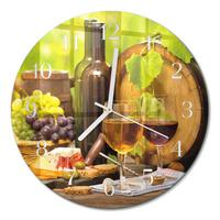 WANDUHR aus Glas Ø30 cm - Trauben für Wein - Multicolor, Glas (30/30/0.4cm) - TULUP