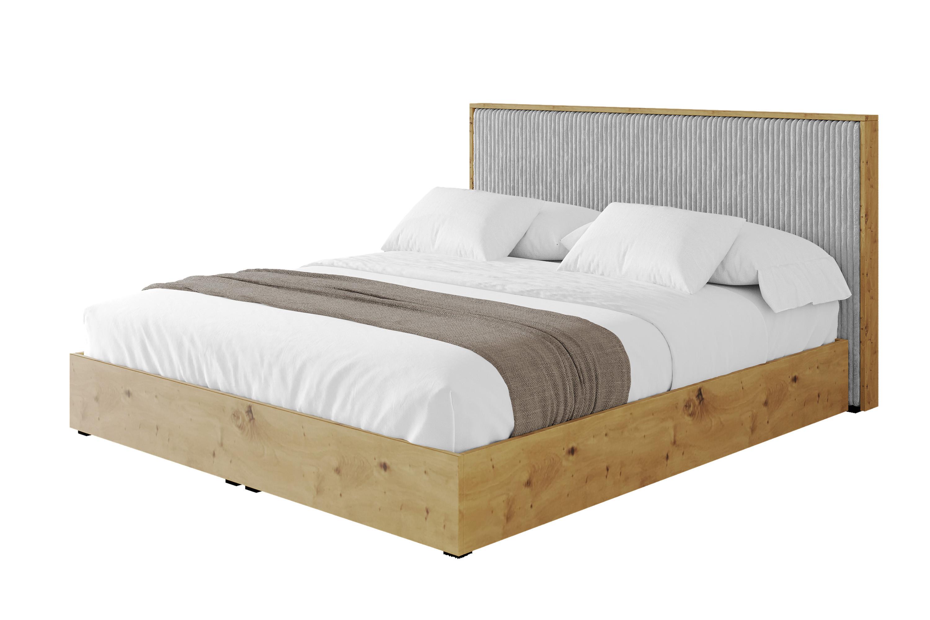 POLSTERBETT mit Bettkasten und Lattenrost, Boxbett mit Kopfteill und Stauraum mit Matratze H3/H4 - ENZO10 200x200 Grau - Grau, Holzwerkstoff/Textil (200/200cm) - ALTDECOR