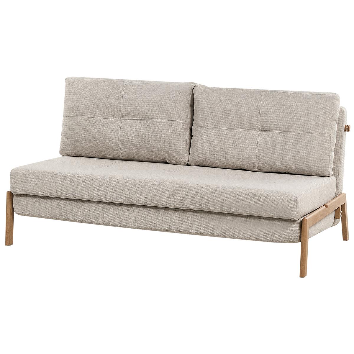 2-SITZER-SCHLAFSOFA beige Edland - Hellbraun/Beige, Textil (152/76/96cm) - Beliani