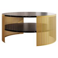 COUCHTISCH Fikoli Gold - Goldfarben/Multicolor, Holzwerkstoff/Metall (75/75/40cm) - MIRJAN24