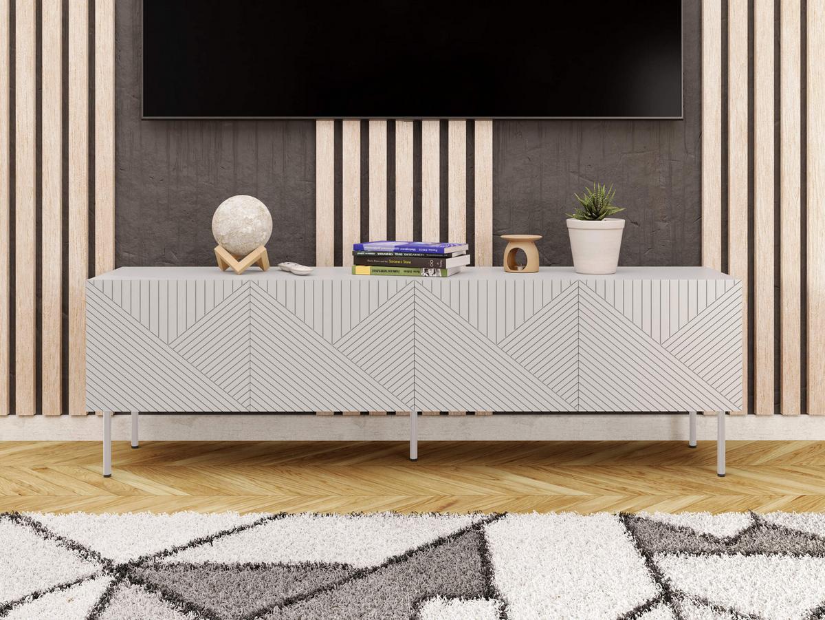 TV-LOWBOARD Art Deco Cashmere 4D 190 - Kaschmir, Holzwerkstoff/Metall (191/58/40cm) - MIRJAN24