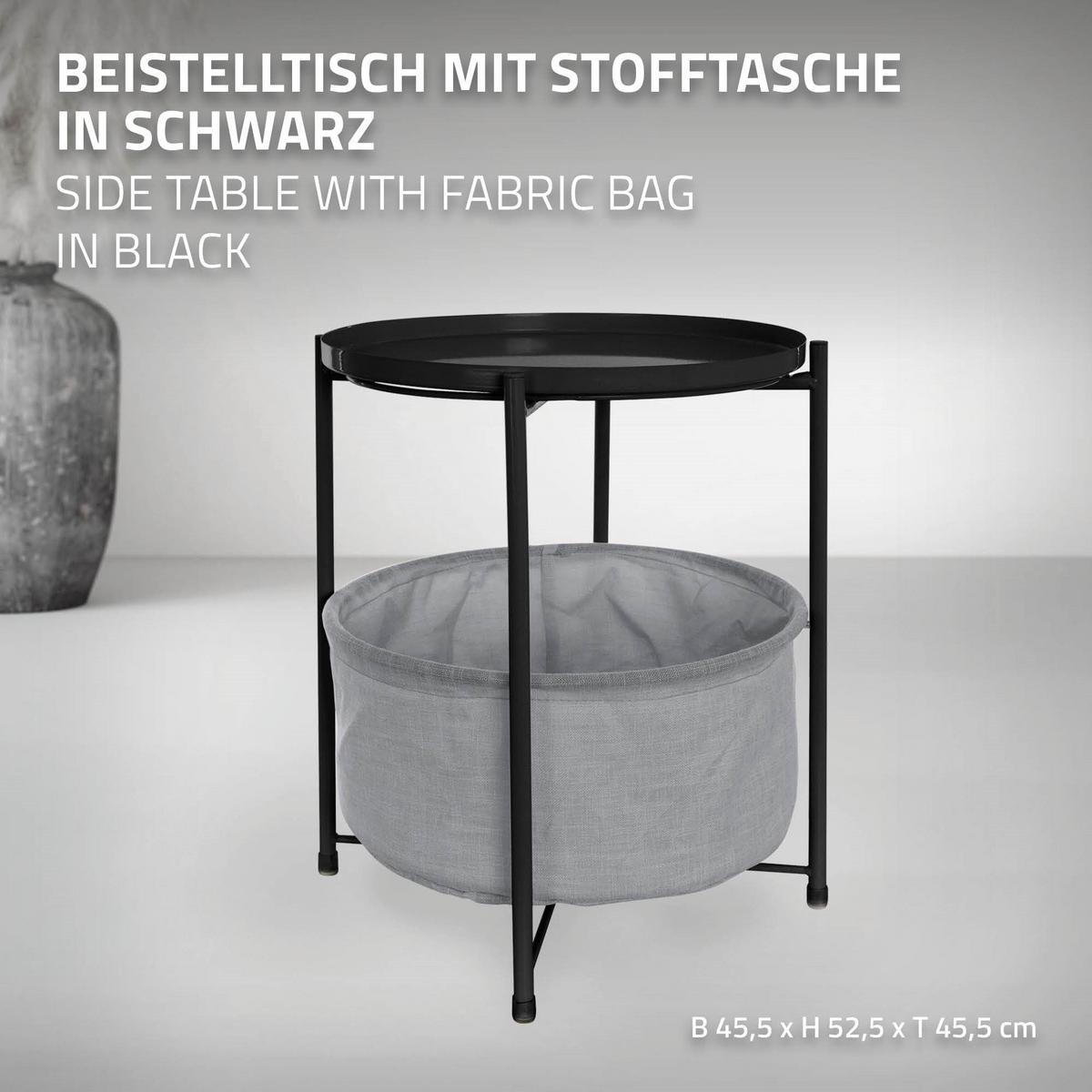 BEISTELLTISCH rund Ø45,5 x 52,5 cm Schwarz aus Metall - Schwarz, Metall (52.5/45.5/52.5cm) - ML-DESIGN