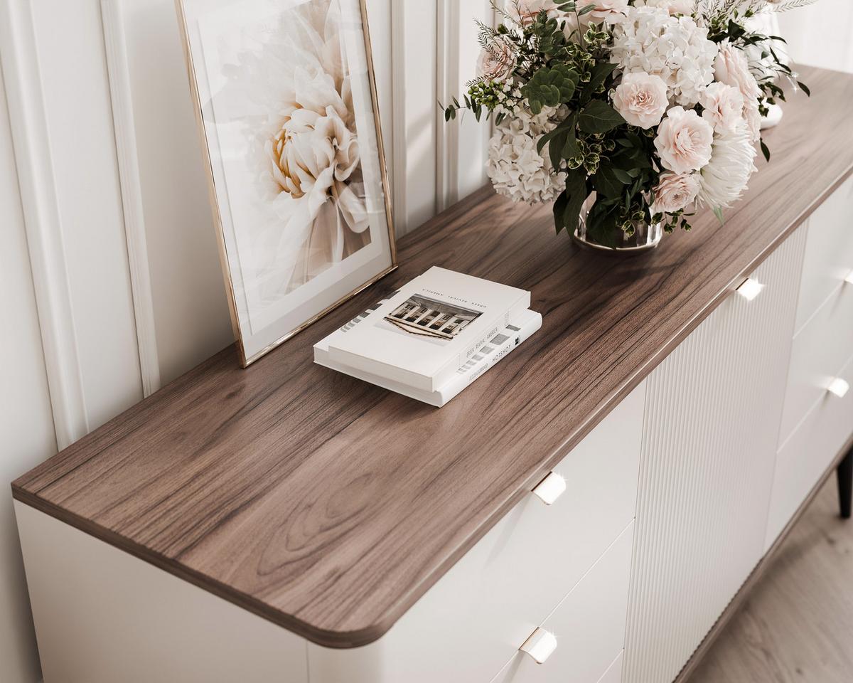 KOMMODE mit Schubladen NAVANI 160 cm Kaschmir Nuss - Kaschmir/Nussbaumfarben, Holzwerkstoff (160/82/40cm) - Idohome