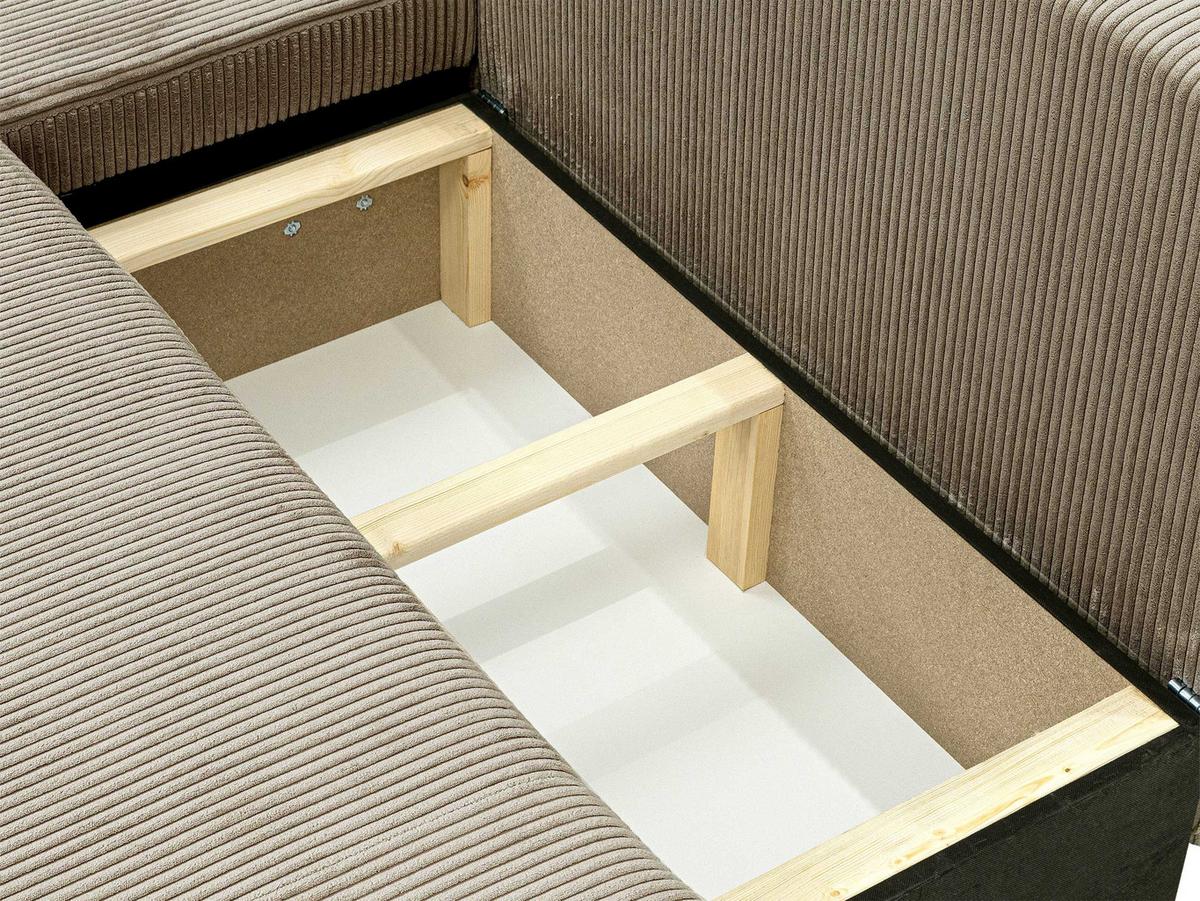 ECKSOFA Piano O Cord - Beige/Schwarz, Holz/Kunststoff (262/145cm) - MIRJAN24