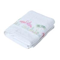 HANDTUCH Flamingo weiß - Weiß, Textil (50/90cm) - Homescapes