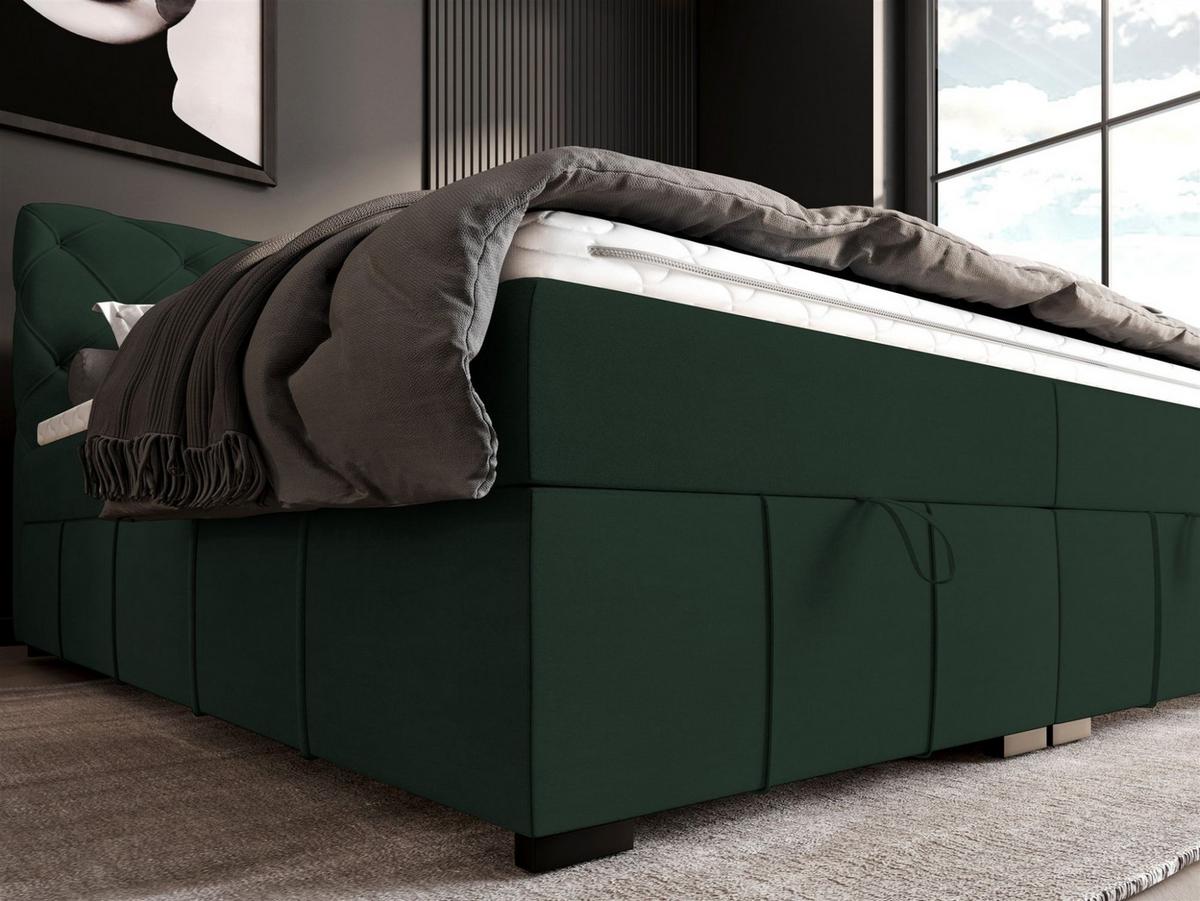 BOXBETT Gisel - Grün, Holzwerkstoff/Textil (120/200cm) - Fun Möbel
