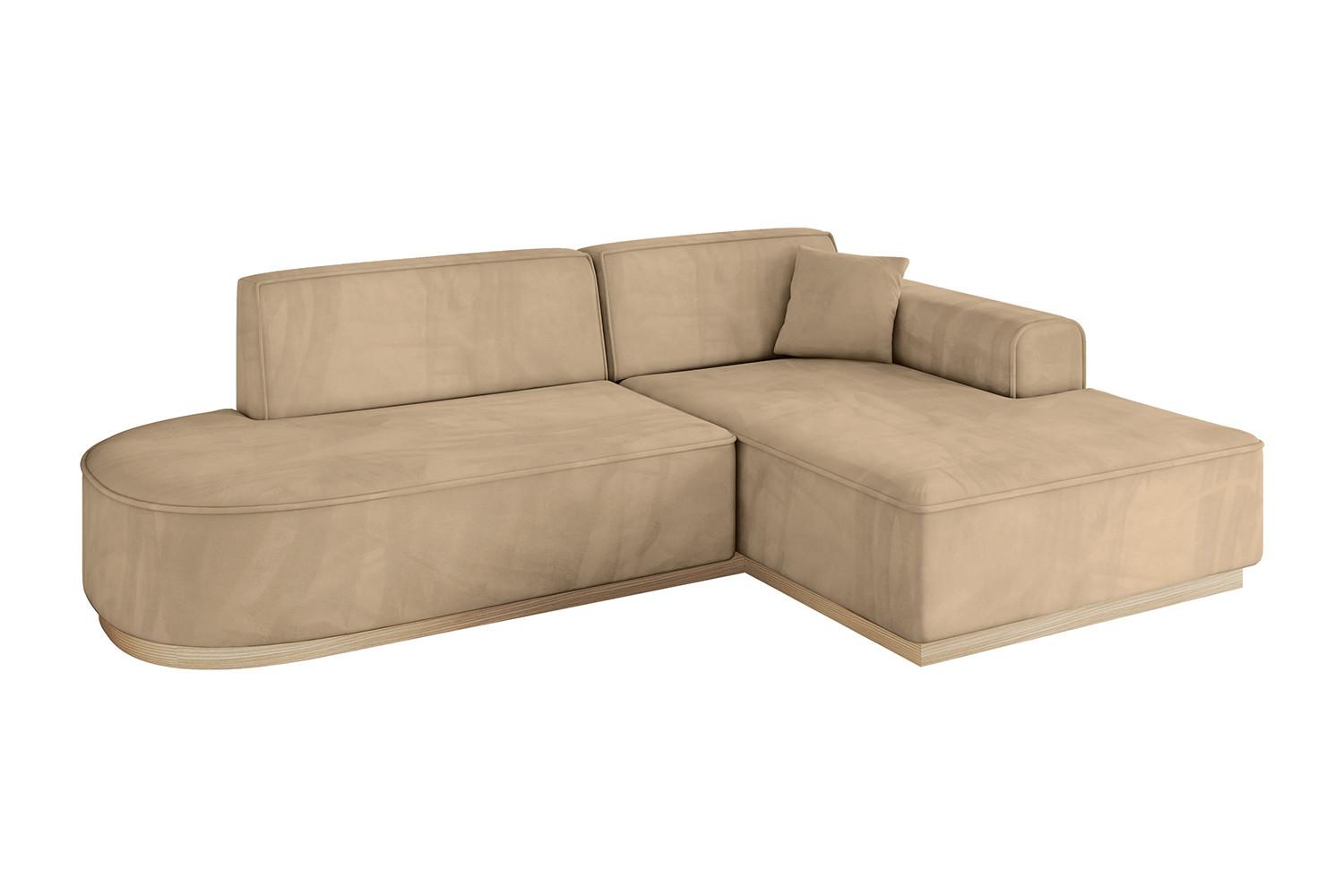 ECKSOFA Ottomane Rechts IREA-L1 - 234x171x83 cm Beige - Beige, Holzwerkstoff/Textil (171/234cm) - ALTDECOR