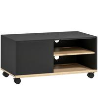 TV-BOARD Spanplatte Schwarz Eiche - Schwarz, Holzwerkstoff (45/39/80cm) - HOMCOM
