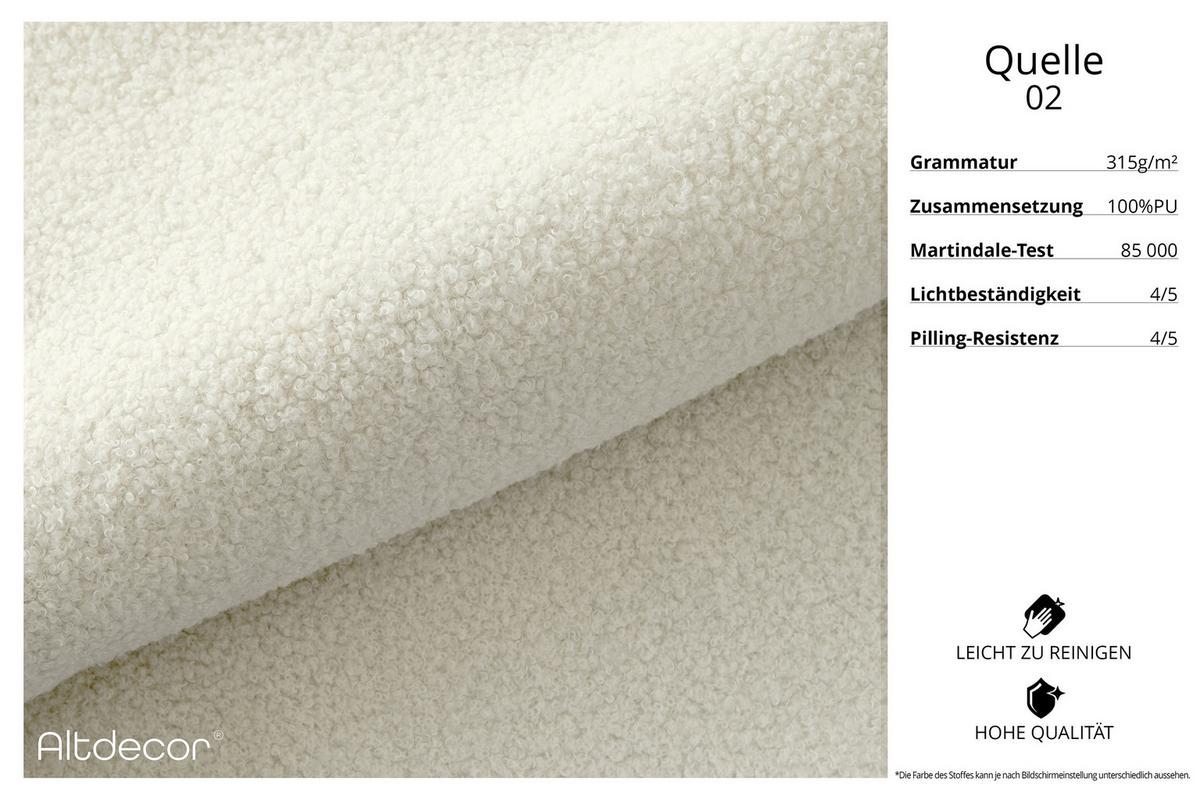 ECKSOFA Ottomane links ENIL-L 297x189x68 Beige Bouclé - Hellbraun/Creme, Holzwerkstoff/Kunststoff (297/189cm) - ALTDECOR