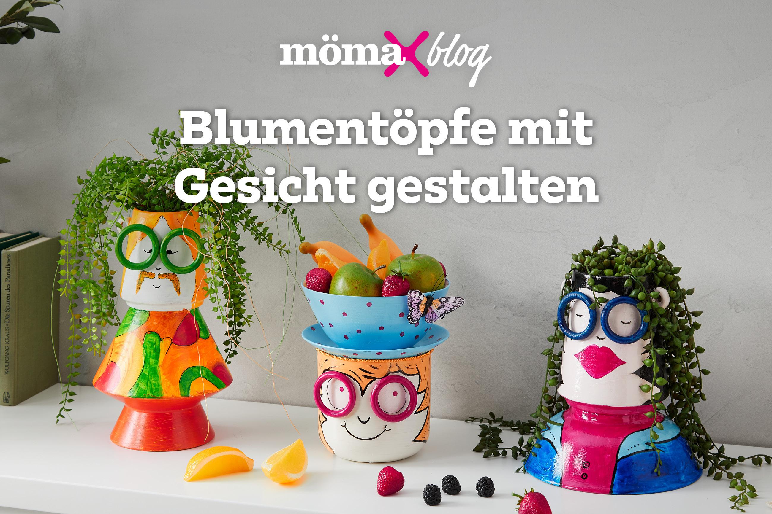 Blumentöpfe mit Gesicht gestalten