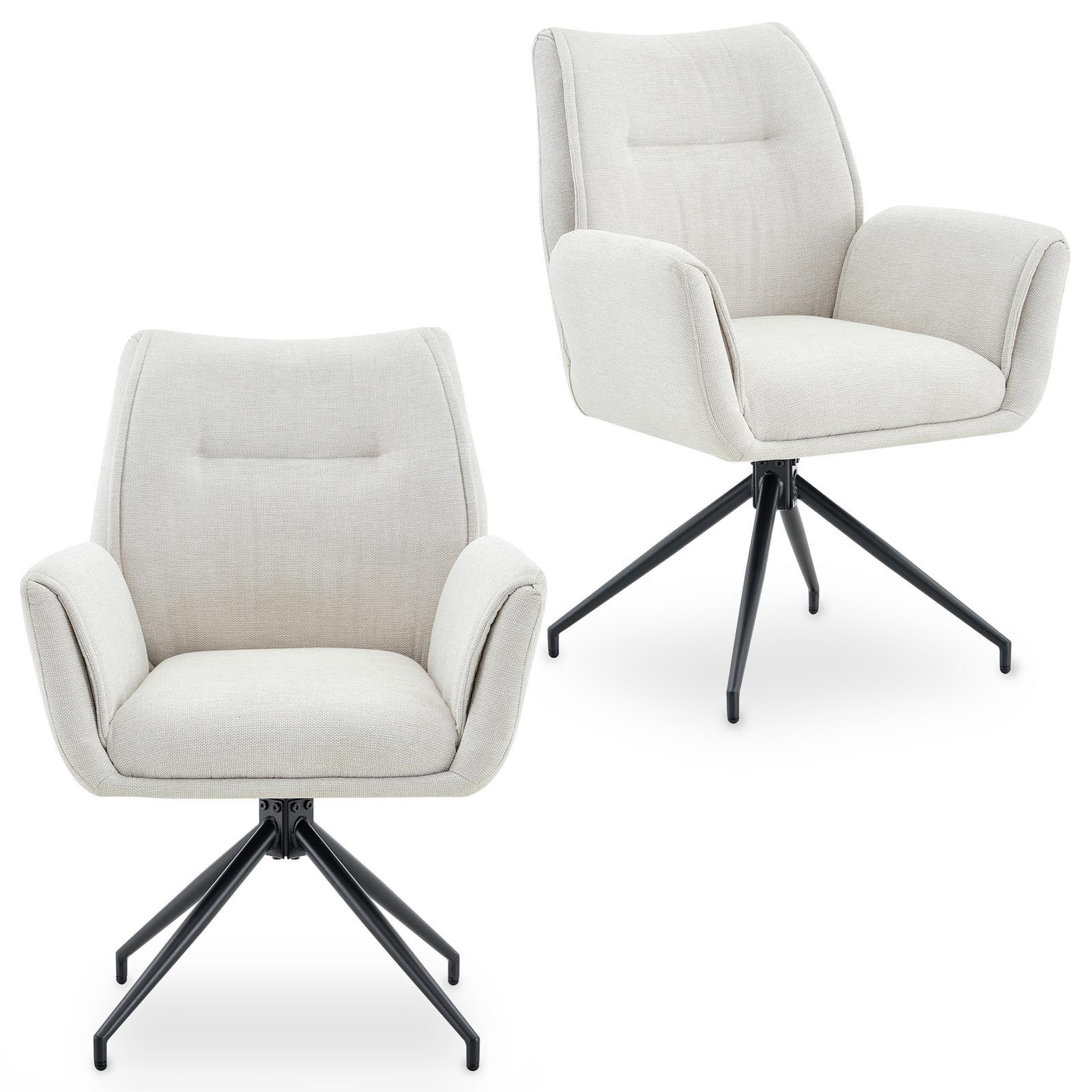 ESSZIMMERSTÜHLE LIRA 2er-Set cremeweiß - Creme, Textil (65/88/64cm) - IDIMEX