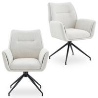 ESSZIMMERSTÜHLE LIRA 2er-Set cremeweiß - Creme, Textil (65/88/64cm) - IDIMEX