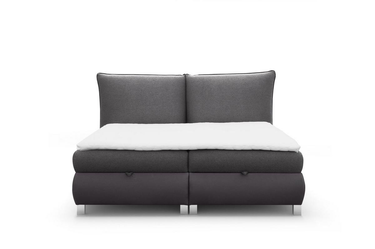BOXBETT Valentin In Neve - Anthrazit, Holzwerkstoff/Textil (120/200cm) - Fun Möbel