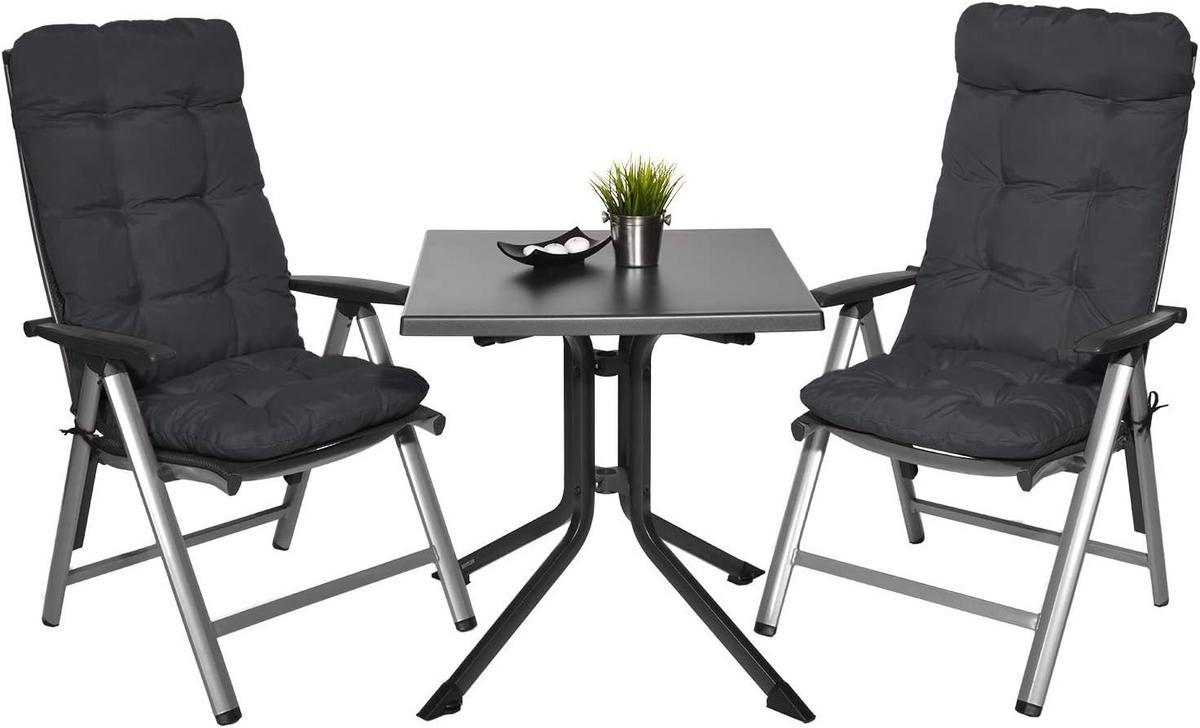 HOCHLEHNERAUFLAGE Flair HL 120/50/8cm Graphitgrau (8tlg) - Graphitfarben, Textil (50/8/120cm) - Beautissu 