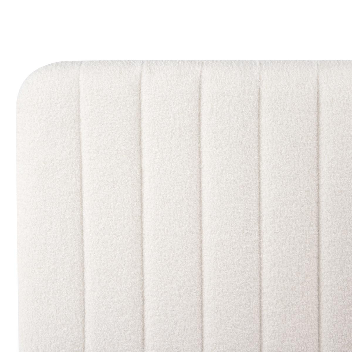 BETT mit Stauraum 180/200 Bouclé Weiß Lunan - Schwarz/Weiß, Textil (180/200cm) - Beliani