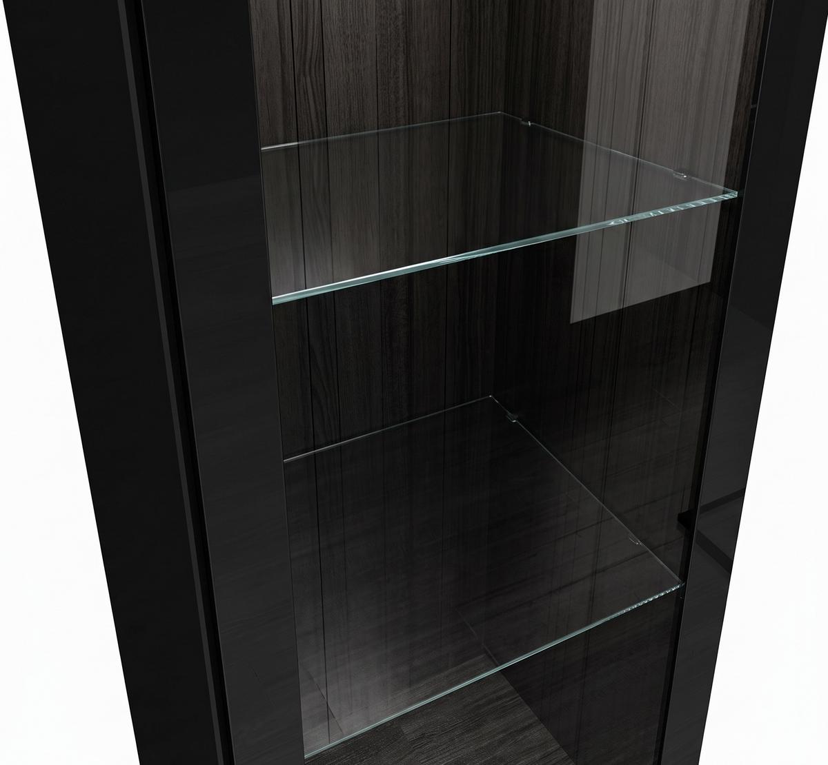 BADEZIMMERSCHRANK Rio mit 2 Schwarz Hochglanz - 30 x 30 x 130 cm - Schwarz, Holz (30/131/30cm) - Badplaats