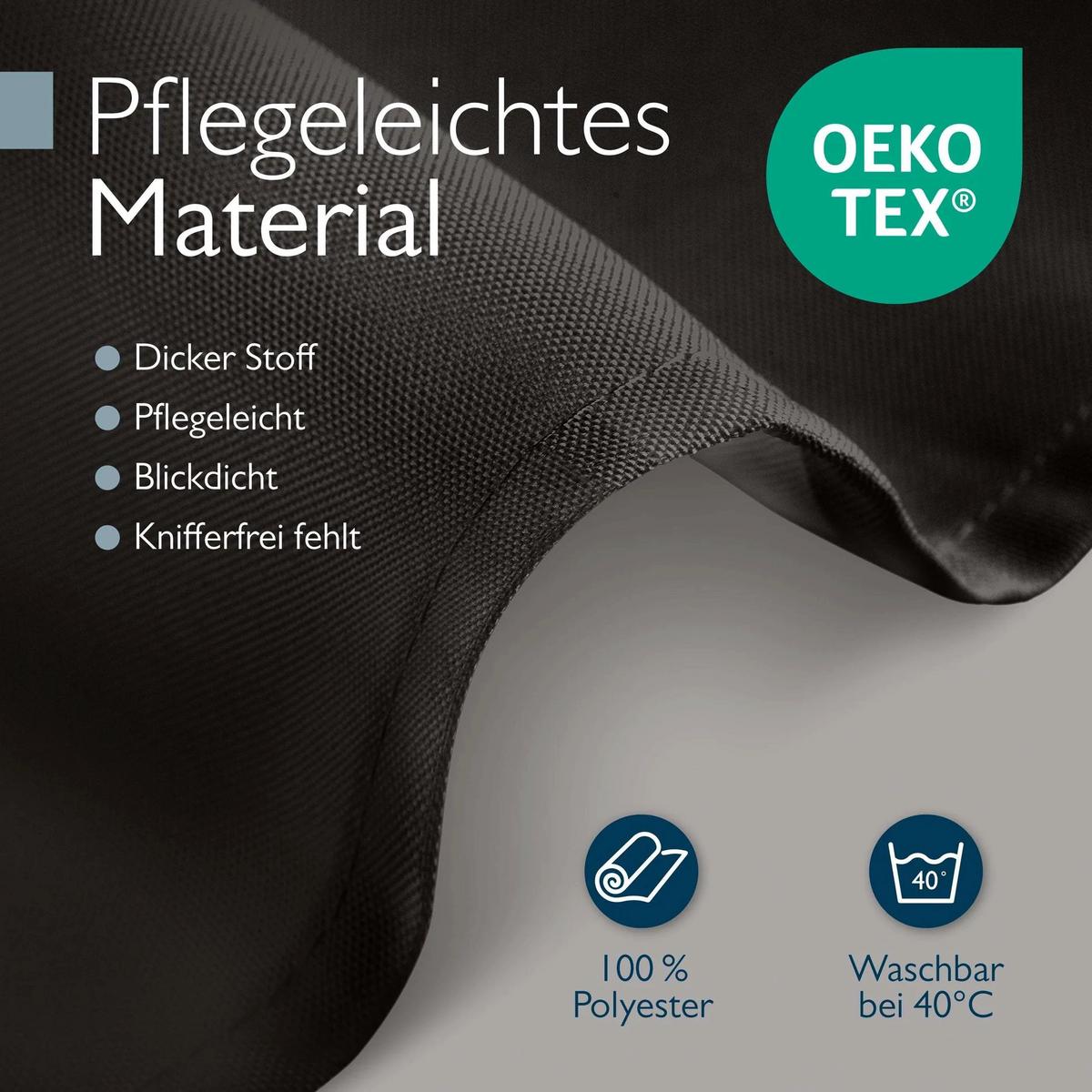 STEHTISCHHUSSE Premium Ø 60cm Schwarz (5tlg) - Schwarz, Kunststoff/Textil (60/145cm) - Beautissu 