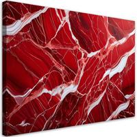 LEINWANDBILD Glamourstein aus rotem Marmor 100x70cm - Rot, Textil (100/70cm) - Feeby