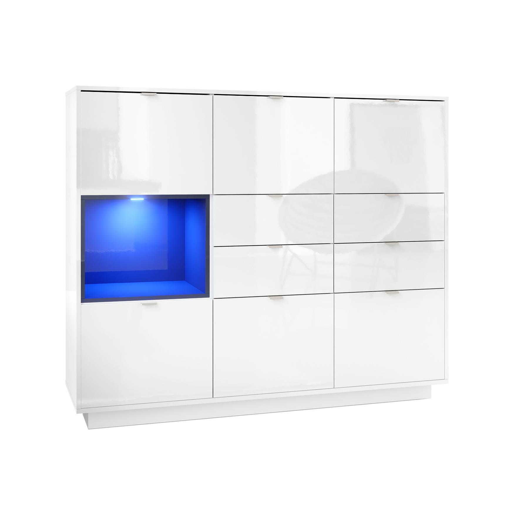 HIGHBOARD Metro Einsatz in Schwarz Hochglanz - Schwarz Hochglanz, Holzwerkstoff (153/123/37cm) - Vladon
