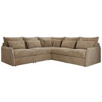 ECKSOFA VERSO L Beige Plüsch - Beige/Schwarz, Kunststoff/Textil (270/270cm) - MKS
