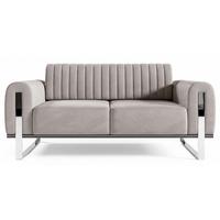 SOFA Parissa 164 cm - Silberfarben/Hellgrau, Textil/Metall (164/79/92cm) - Selsey