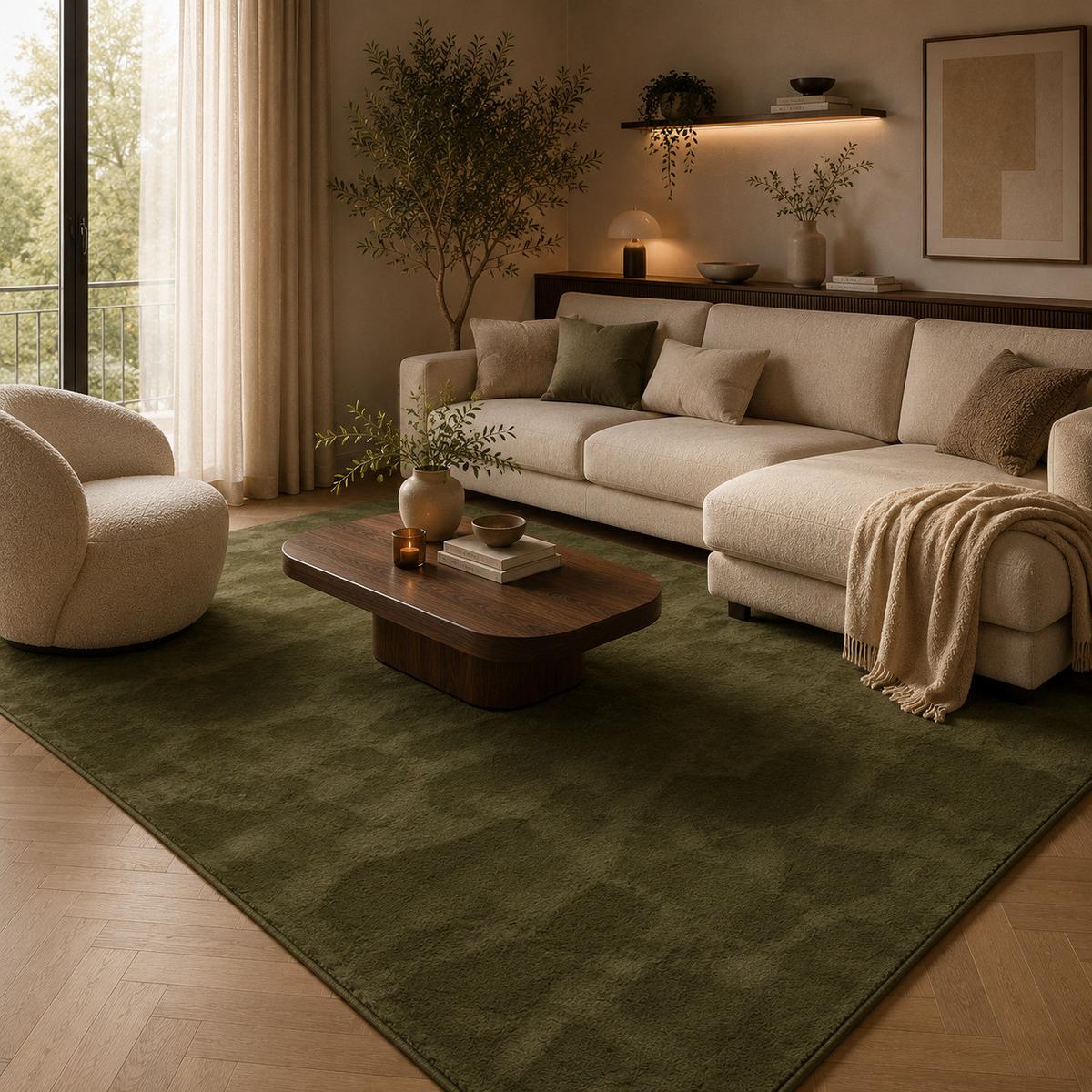 FELLTEPPICH SUPER SOFT PEARL - Grün, Textil (200/290cm) - Pergamon