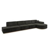 ECKSOFA Ottomane Rechts ARRIO-L3 - 413x171x83 cm Schwarz - Schwarz, Holzwerkstoff/Textil (413/171cm) - ALTDECOR