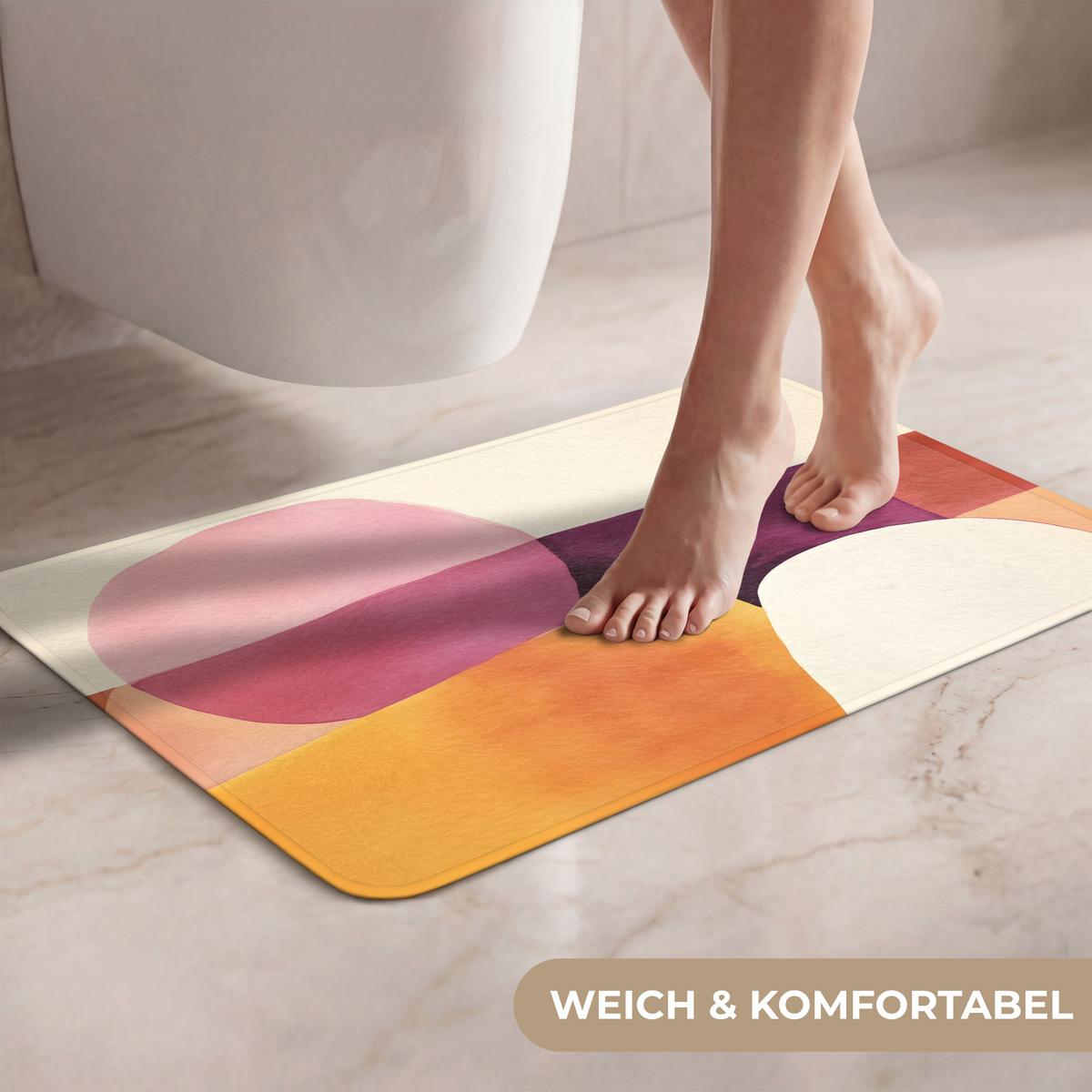 WC-VORLEGER Formen - Abstrakt - Farbenfroh Toilettenvorleger 60x40 cm - Terracotta, Textil (60/1cm) - OnlyWow