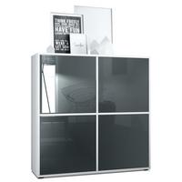 HIGHBOARD Cuba Türen in Grau Hochglanz - Grau, Holzwerkstoff (104/105.5/35.5cm) - Vladon