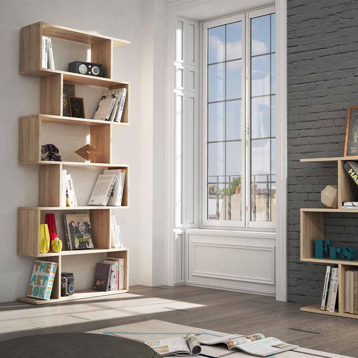 BÜCHERREGAL mit 6 Ebenen H192 cm - Athena - Eiche Artisan, Holzwerkstoff (24/192/8cm) - Calicosy