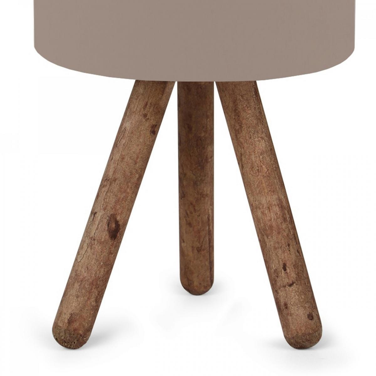 TISCHLEUCHTE Preston - Beige, Holz (18/18/33cm) - lux.pro