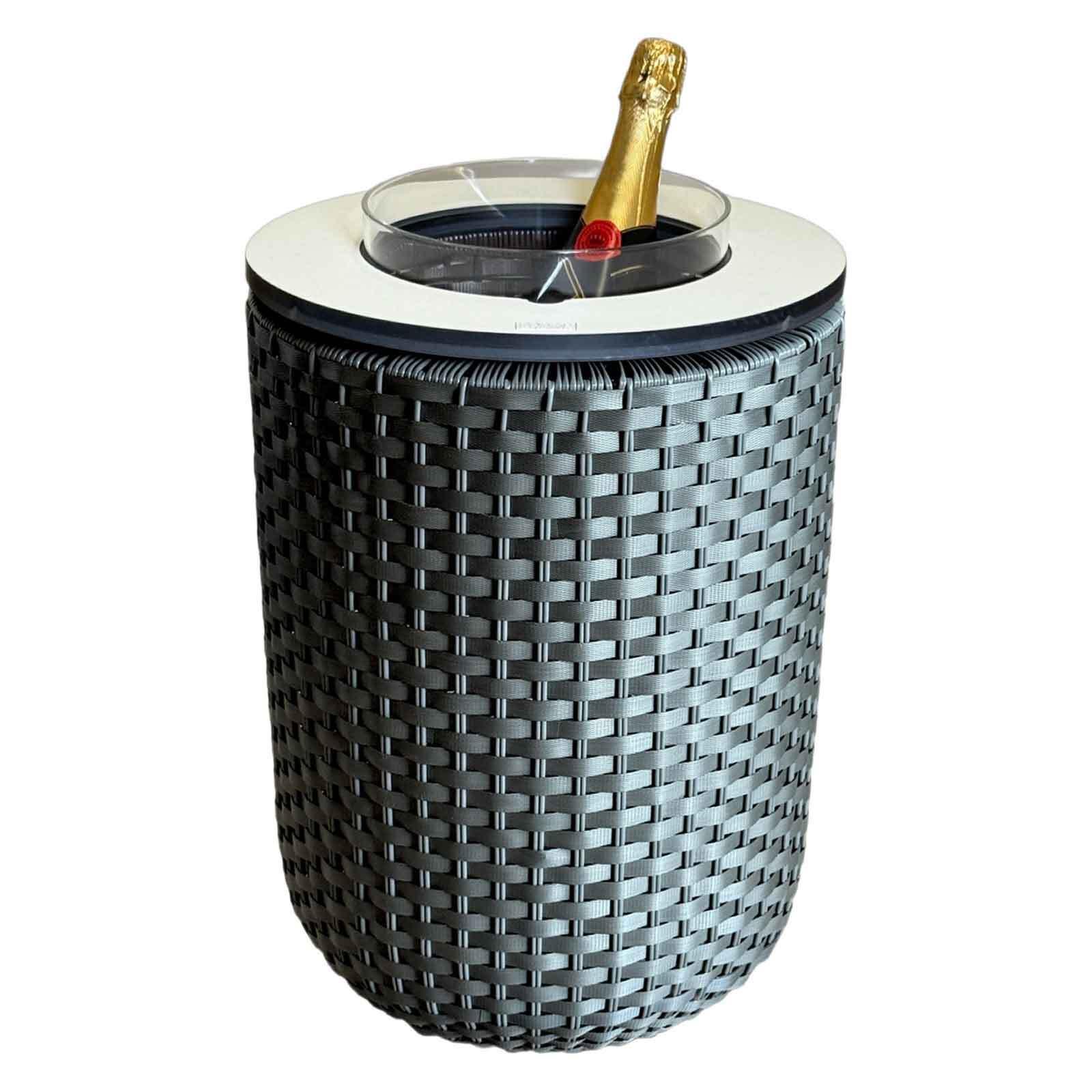 4-IN-1 LOUNGETISCH MIT ACRYL-KÜHLER London Anthrazit-Champagner 50 cm - Champagner/Anthrazit, Kunststoff (34/34/50cm) - COOTAB Cooler Table