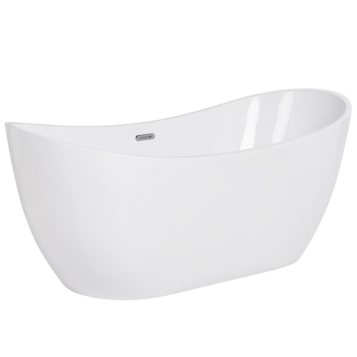 BADEWANNE FREISTEHEND 77x170x72 cm weiß Antigua - Weiß, Kunststoff (77/72/170cm) - Beliani