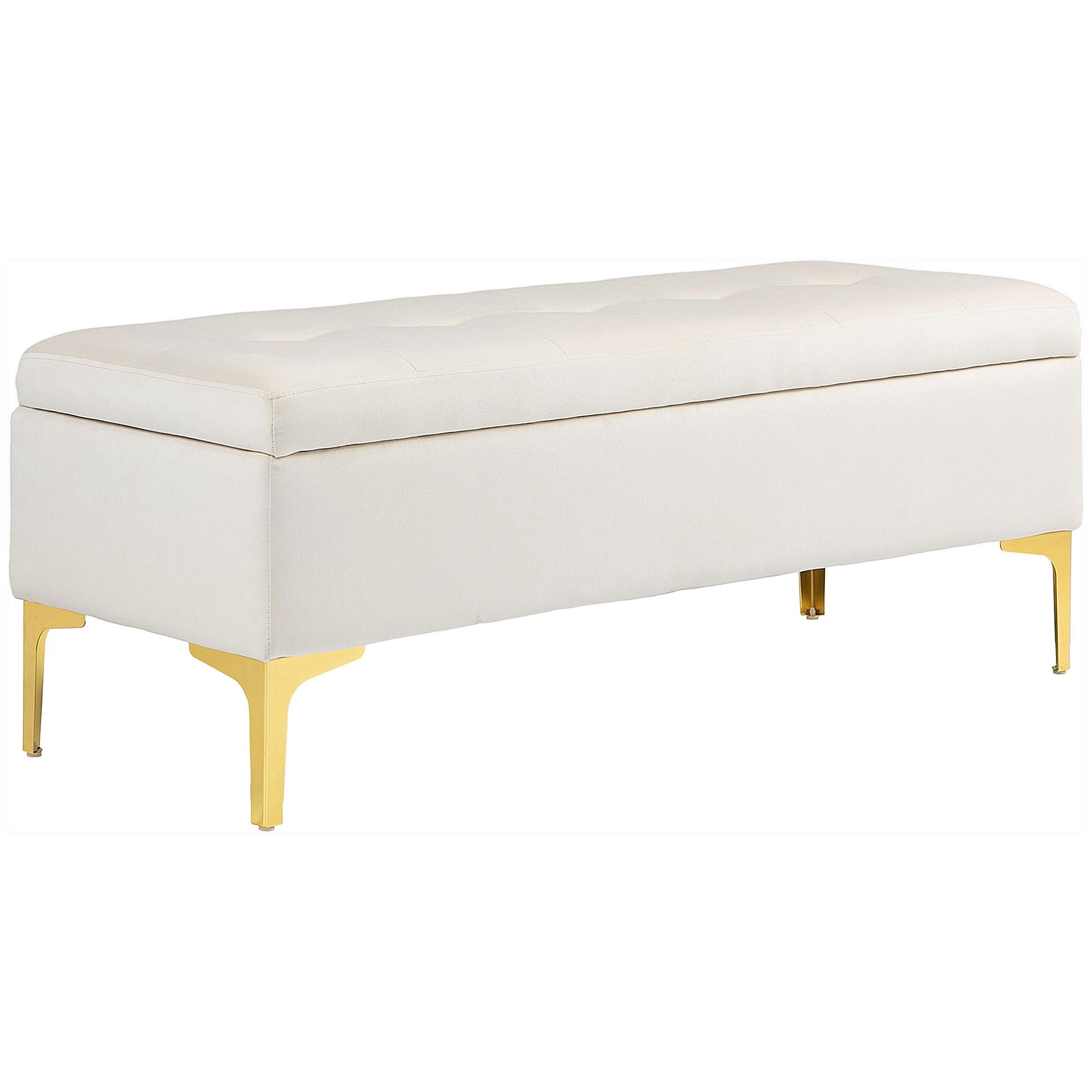 TRUHENBANK Metallbeine, für Wohnzimmer - Beige/Goldfarben, Kunststoff/Textil (44/44.5/120cm) - HOMCOM